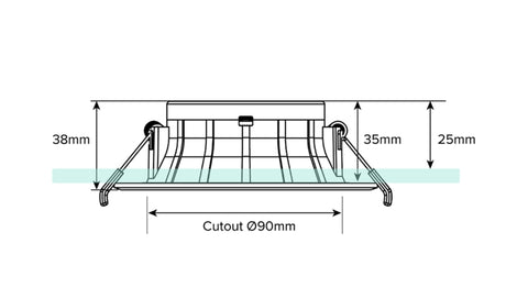 Image of HANECO VIVA LP Dimmable 8W LED Downlight - Durable and Bright
