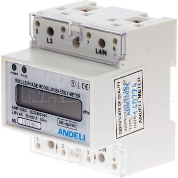 GTS 100 Amp Single Phase Din Rail Mount Digital Kilowatt Hour Meter