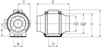 Image of Fantech RIL-200SW Inline Exhaust Fan (200 mm)