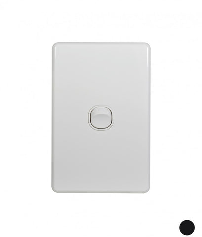 Image of Trader Flat Cat Light Switch 1 Gang 10AX/16A 250V~ (White, Slimline)