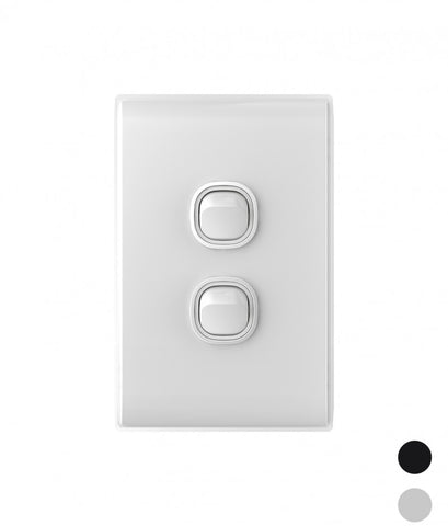 Image of Trader Snow Leopard 10A 250V~ 2 Gang Light Switch