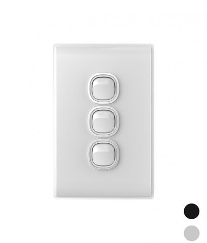 Image of Trader Snow Leopard 10A 250V~ 3 Gang Light Switch