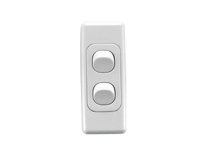 Clipsal 10A Architrave Switch, 2 Gang (White)