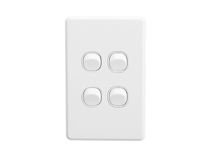 Clipsal 10A Switch, 4 Gang, Standard (White)