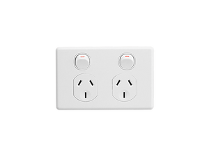 Clipsal 10A Twin Switch Socket Outlet, Classic (White)