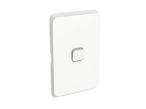 Clipsal Iconic Flush Switch, 1 Gang, 1-Way/2-Way, Vertical Mount, 250V, 10AX, Vivid White